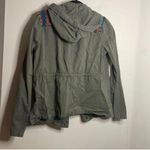 Wet Seal  100% Cotton Green Cargo Utility Hooded Jacket Southwest Patteren Photo 6