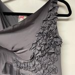 Yoana Baraschi  Gray Silk Draped Ruffled Frilly Sleeveless Dress Womens Size 8 Photo 4