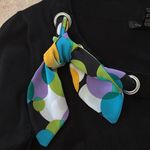 August Silk Sophisticated Silk Blend Black Top With Scarf Accent Size M Photo 4