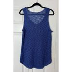 RD Style  Blue Knit Mesh Semi Sheer Sleeveless Tank Top Vest Curve Hem Size Large Photo 6