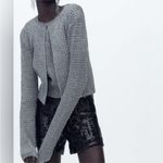 ZARA  NWT silver knit cardigan with metallic sequin sparkles Photo 1