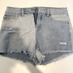 REWASH  half patterned/stripped jeans shorts Photo 0
