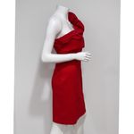 Snap Women's Red Taffeta Stretch One Shoulder Ruffled Cocktail Dress Size 13 Photo 2