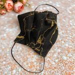 Black And Gold Metallic Marble Cotton Face Mask Photo 1