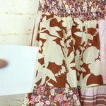 Universal Threads Universal Thread Patchwork Skirt Womens XL Pink Ivory Floral Stripe Boho Cottage Photo 8