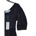 Tuckernuck Women Top Ribbed Nealy Corset Puff Sleeve Peplum Blouse Black XS NWT Photo 1