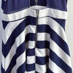 NWT Luxe Blue and White Halter Fit and Flare Mesh Back Cocktail Dress Size L Size L Photo 8