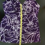 Aqua Green Purple Print Swim Tankini Top Size Medium Purple Floral Tankini Top Photo 7