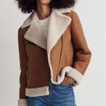 Madewell NWT Oversized Shearling Motorcycle Jacket Acorn Size Large Photo 0