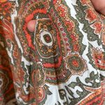 Womens Michael Michael Kors Batwing Pullover Paisley Blouse Size Large EUC #1344 Orange Photo 5