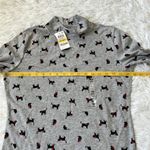 Karen Scott  Cat-Print Cotton-Blend Mockneck Top long sleeve Gray size Pet Medium Photo 4
