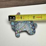 Blue Bunny Rabbit Artisan Mary Vaughn Ceramic Hand Made Brooch Pin Photo 4