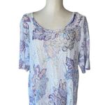 Chico's NWOT Chico’s Printed Pointelle-Stitch Sweater Top Blouse XL Photo 4