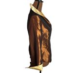 Chinese bronze and gold traditional style satin evening jacket side closure Size M Photo 2