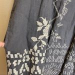 Johnny Was  Dark Gray White Embroidered Linen Vest Photo 5
