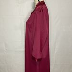 Vanity Fair Vintage  Wine Burgundy Embroidered Button Down Nylon Plus Size Medium Photo 4