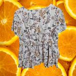Torrid  Women's Floral Flowy Layered V-Neck Cap Sleeve Boho Pullover Top‎ Size 0 Photo 2