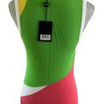 Cyrus Vintage  ribbed sleeveless sweater top bright knit pink yellow green sz s Photo 1