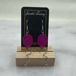 Plum Balloon Statement Earrings Silver Photo 2
