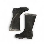 Aquatalia  Women’s Black Suede faux Fur Lined Tall Boots Size 40 Waterproof Italy Photo 1