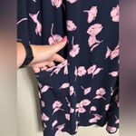 J. Jill Wearever Collection Knit Dress Size Medium Blue Pink Floral Travel Photo 2
