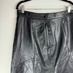 Northside Vintage Black Leather A-Line Skirt Sz 13 Flare Hem Photo 3