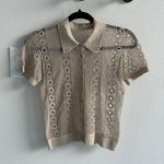 Vintage Crochet button up short sleeve shirt Photo 0