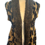 Leopard‎ Print Sleeveless Cardigan Duster Sweater Vest Open Front Animal Print Brown Photo 0