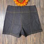 Unique Vintage Black Denim Double Front Zip Shorts NWT | SMALL | Photo 4