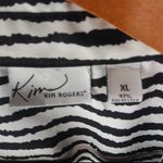 kim rogers  XL Black White Rough Stripe Top Plus Photo 2