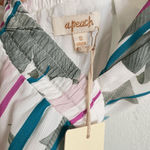 a. Peach Strapless White Tropical Flowy Jumpsuit Romper Women's Small Photo 5