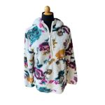 Anthropologie  Rosemarie Hooded Sherpa Jacket Teddy Sweater Floral XS Photo 6