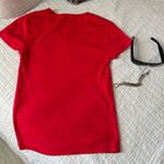 Ralph Lauren Polo RL red v neck classic cotton blend tee shirt women med Photo 4