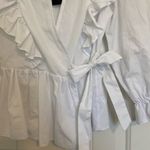 New Look NWT‎ | Charlotte Russe  Women’s poplin frill wrap tie ruffle blouse Photo 2