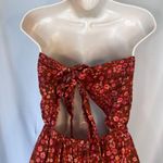 Tiare Hawaii Strapless Back Tie Jumpsuit Rust Orange Floral Print Size O/S Photo 3