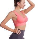 Seamless Comfortable Sports Bralette for Yoga Gym Workout Bra Top Red 4XL Size 4X Photo 4