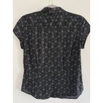 Vintage Polo Paisley Shirt Women Large Black Short Sleeve Western Festival Chore Photo 1