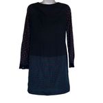 Ann Taylor  Blue Red Abstract Print Long Sleeve Sheath Dress Size 4 Office Work Photo 2