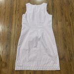 LL Bean Dress Womens 10 Sleeveless Seersucker Pink White Striped Cotton Lined Photo 6