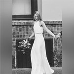 BHLDN  Jill Stuart Iva Crepe Maxi Dress Gown Ivory Size 2 Anthropologie Photo 13