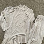 Anybody Pajama Set Grey Size XS wide Leg ruffle Cropped hem Silver Photo 1