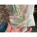 shirt dress pastel puff sleeve shoulder pads cotagecore pink green yellow Size 8 Photo 7