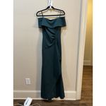 XScape Women's Long Scuba Crepe Off-The-Shoulder Dress 3008X Size 4 Ruffle Photo 2