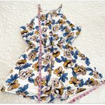 J for Justify ‎ Floral Romper Halter Keyhole Sleeveless White Blue Yellow L NWOT Photo 7