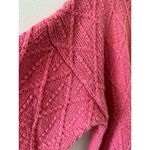 Hunt Club  Sweater Women's Large Pink Vintage Cable Knit Mock Neck Ramie Cotton Photo 3