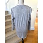 Eileen Fisher  Oversize Light Grey Zip Front V-Neck Long Sleeve Sweatshirt Photo 2