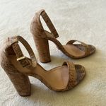 Schutz  Enida Block Heels Shoes Leather & Cork in Natural Ankle Strap Size 8.5 Photo 9