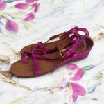 Ash  Metallic Pink Leather Wedges Sandals Size 38 / US 8 Photo 1