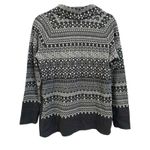 T by Talbots Womens Fair Isle Knit Cowl Neck Long Sleeve Sweater Gray Size XS Black Photo 1