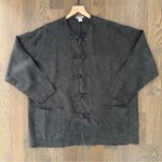 Dosa 100% Linen Crew Neck Chore Coat Jacket in Dark Brown Charcoal Size 3 M/L Gray Size M Photo 1
